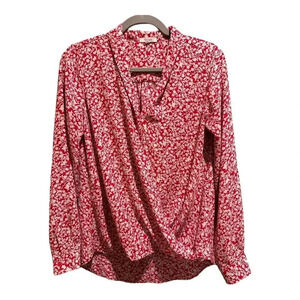 Size S‎ Pleione Floral Faux Wrap Blouse